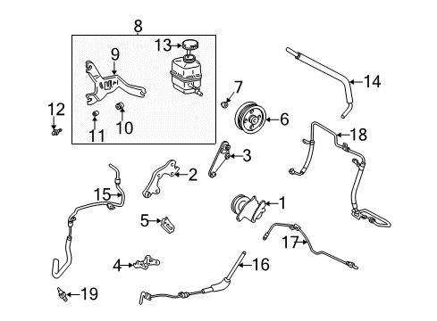 2003 Lexus RX300 P/S Pump & Hoses, Steering Gear & Linkage Reservoir Cap Diagram for 44305-06010