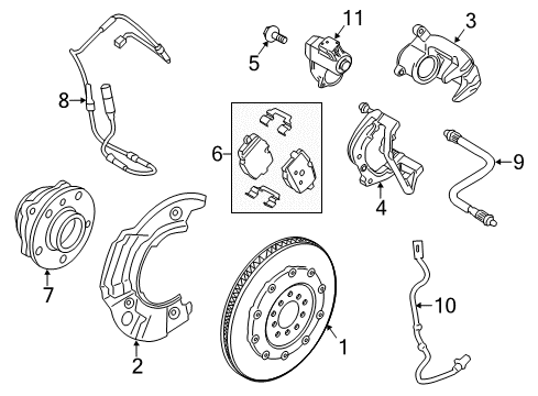 2019 BMW M6 Gran Coupe Rear Brakes Torx Screw Diagram for 31202283404