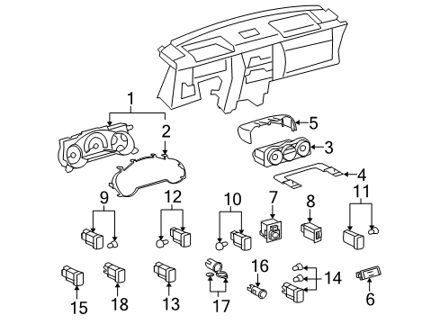 2011 Toyota FJ Cruiser Parking Aid Gauge Cluster Bracket Diagram for 83297-35050