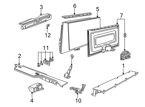 2003 Ford Taurus Storage Compartment Control Assembly Diagram for E6DZ-74116A74-A