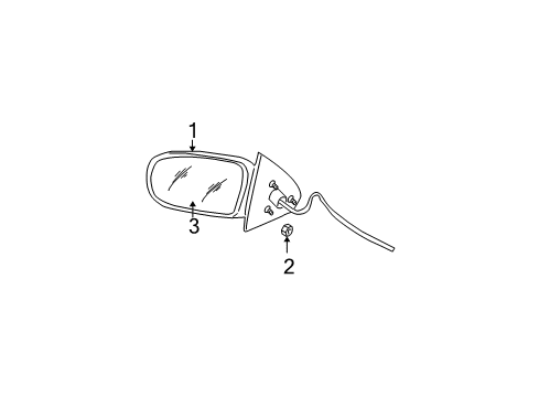 2002 Oldsmobile Bravada Outside Mirrors Mirror, Outside Rear View (Reflector Glass Only) Diagram for 12477707