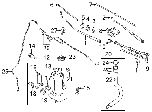 2017 Ford Transit-350 Wiper & Washer Components Washer Nozzle Diagram for CK4Z-17603-A