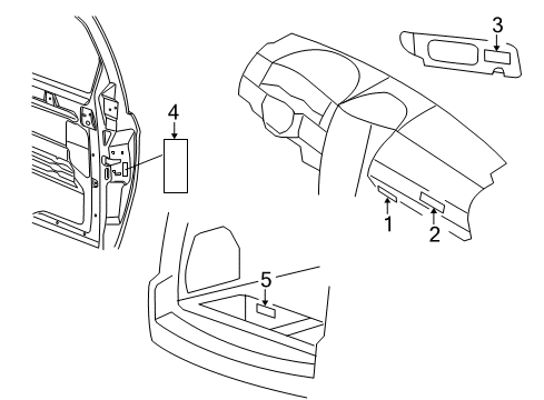 2016 Dodge Grand Caravan Information Labels Label-Child Protection Lock Diagram for 4589866AA