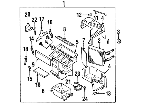 1999 Infiniti G20 HVAC Case Air Mix Actuator Assembly Diagram for 27732-0Y000