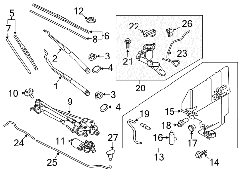 2018 Kia Stinger Wiper & Washer Components Level Switch Diagram for 98521-D9000