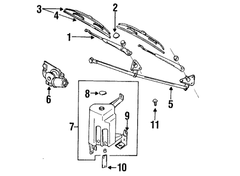 1995 Mitsubishi Mirage Wiper & Washer Components Arm Wiper Diagram for MB944046