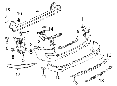 2021 BMW X1 Bumper & Components - Rear REFLECTOR, REAR RIGHT Diagram for 63149479080