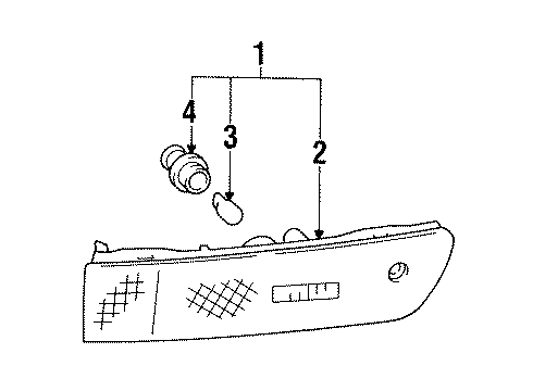 1993 Toyota Camry Side Marker Lamps Socket Diagram for 81945-06010