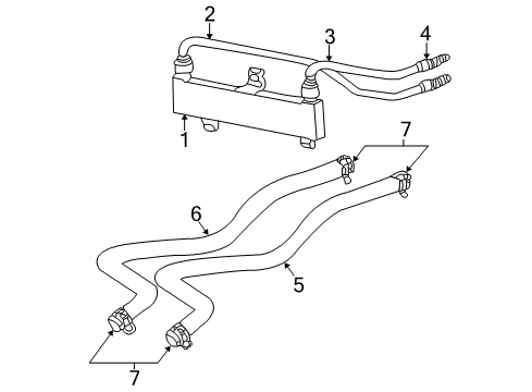 2005 Dodge Stratus Trans Oil Cooler Auxiliary Transmission Oil Cooler Kit Diagram for 5143538AA