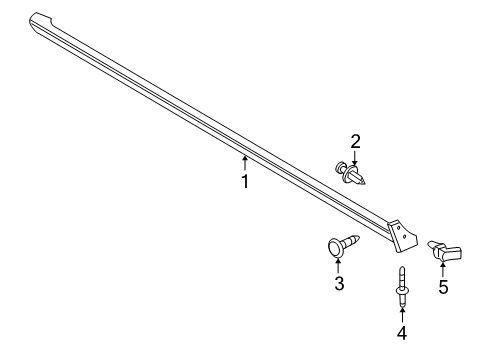 2007 Ford Mustang Exterior Trim - Pillars, Rocker & Floor Rocker Molding Diagram for 6R3Z-6310176-AA