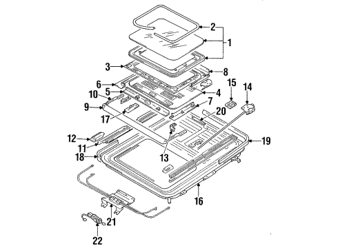 1995 Hyundai Sonata Sunroof Guide Assembly-Sunroof Front, RH Diagram for 81646-33000