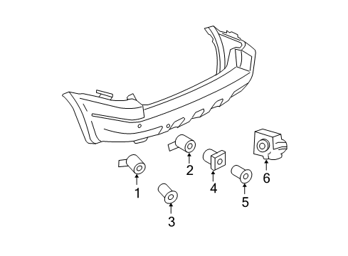 2005 Ford Escape Parking Aid Reverse Sensor Bracket Diagram for 5L8Z-15K861-AAA