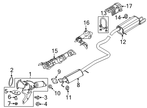 2017 Ford Fiesta Exhaust Components Rear Muffler Diagram for AE8Z-5A289-H