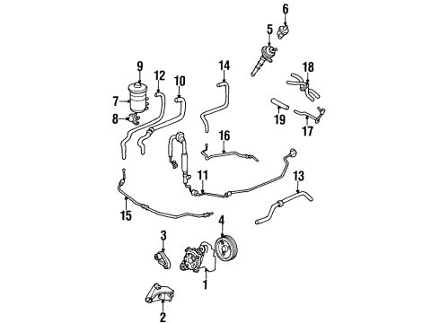 1997 Acura TL P/S Pump & Hoses, Steering Gear & Linkage Hose, Return (10MM) Diagram for 53734-SW5-L30