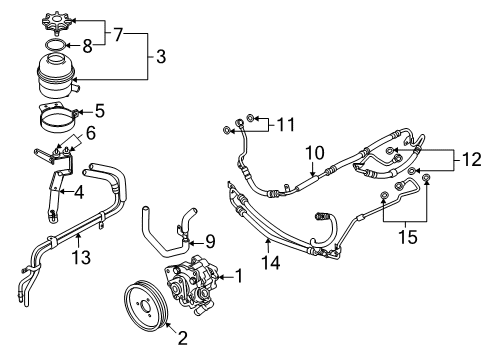 2008 BMW M6 P/S Pump & Hoses, Steering Gear & Linkage Suction Hose Diagram for 32412282815