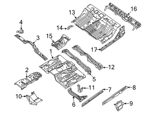 2022 Nissan Frontier Floor FLOOR-REAR, FRONT Diagram for 74512-9BU1A