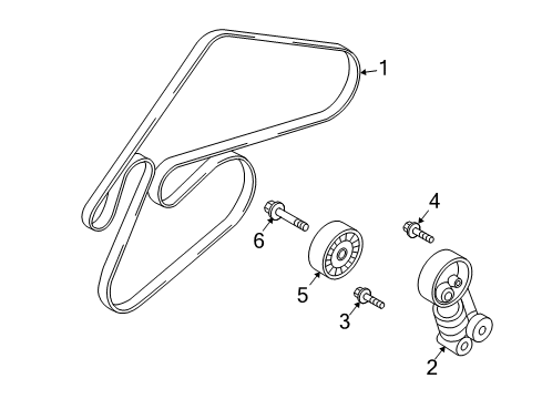 2016 Hyundai Genesis Coupe Belts & Pulleys Ribbed V-Belt Diagram for 25212-3C112