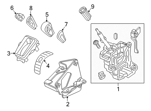 2016 Honda CR-V Gear Shift Control - AT Ring, Knob Diagram for 54133-SZW-981