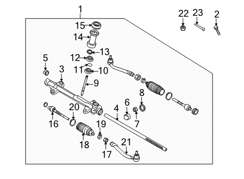 2012 Kia Forte P/S Pump & Hoses, Steering Gear & Linkage Ball Joint Assembly, Inner Diagram for 56540-2H000