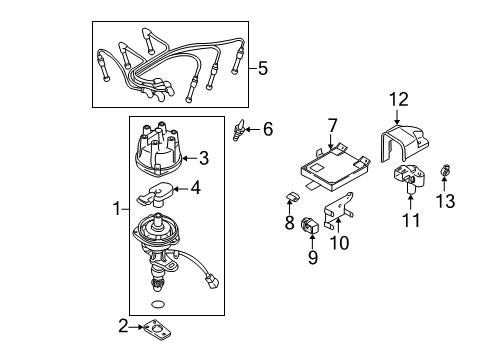 1999 Nissan Quest Fuel Supply Spark Plug Diagram for 22401-1P114