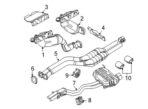 2004 BMW Z4 Exhaust Manifold Muffler Pipe Diagram for 18107518714
