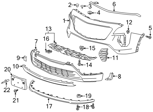 2020 Cadillac XT4 Front Bumper Lower Cover Diagram for 84532358