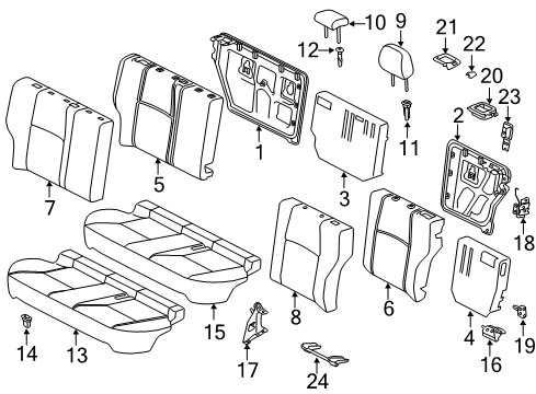 2012 Lexus CT200h Rear Seat Components Rear Seat Cushion Cover Sub-Assembly (For Bench Type) Diagram for 71075-76021-A3