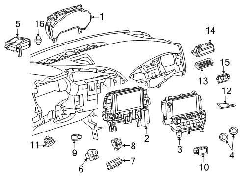 2018 Chevrolet Corvette Ignition Lock Cluster Diagram for 84385474