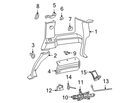 2001 Chevrolet Blazer Interior Trim - Quarter Panels Trim Panel Diagram for 15669228