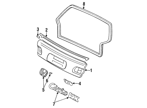 1992 Honda Civic Lift Gate Weatherstrip, Step Gate Diagram for 74441-SR3-003