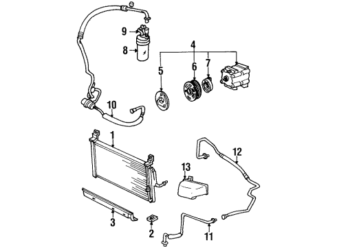 1999 Ford Escort A/C Condenser, Compressor & Lines Hose & Tube Assembly Diagram for BU2Z-19D734-D