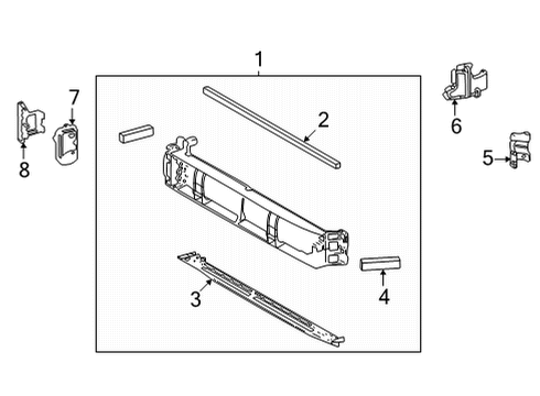 2022 Toyota Highlander Ducts & Louver Shutter Assembly Mount Plate Diagram for 16695-F0140