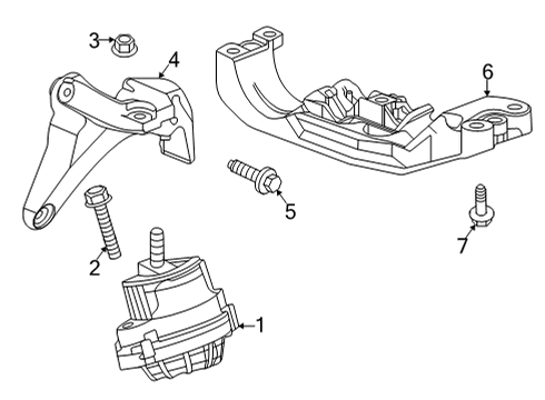 2020 Cadillac CT5 Engine & Trans Mounting Mount Bracket Diagram for 84146174