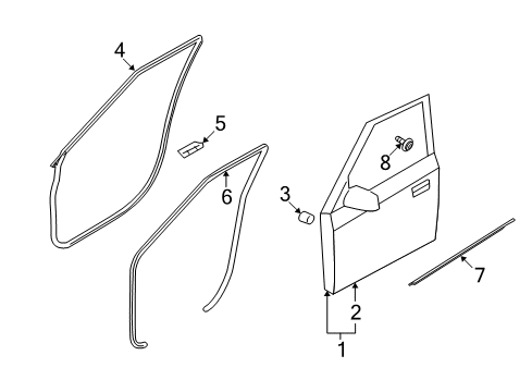 2010 Kia Soul Front Door Tapping Screw-Washer Assembly Diagram for 822901D010