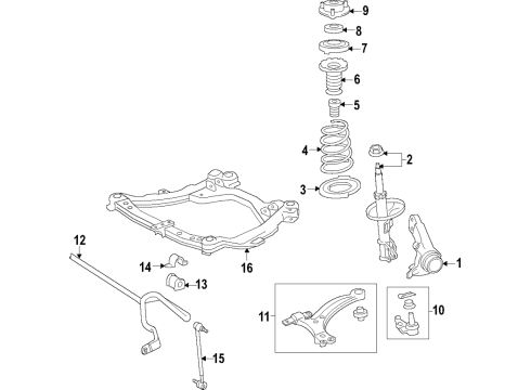 2018 Toyota Camry Front Suspension Components, Lower Control Arm, Stabilizer Bar Stabilizer Bar Bracket Diagram for 48809-33010