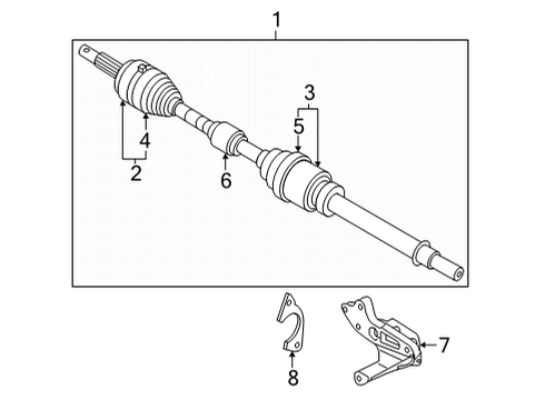 2021 Nissan Sentra Drive Axles - Front Shaft Assy-Front Drive, LH Diagram for 39101-6LB0A