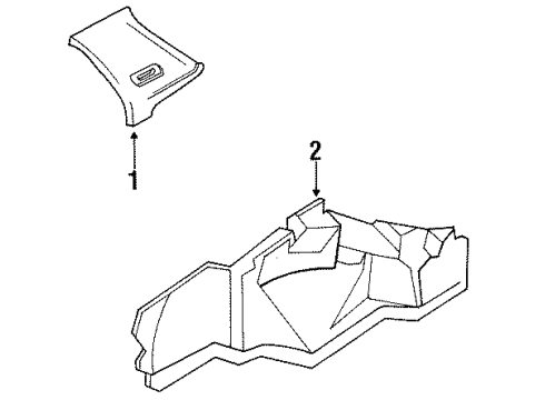 1991 Toyota Cressida Interior Trim - Quarter Panels Upper Quarter Trim Diagram for 62480-22070-12