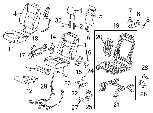2017 Honda Ridgeline Heated Seats Adjuster Assy., R. Armrest Diagram for 81188-TG7-A51