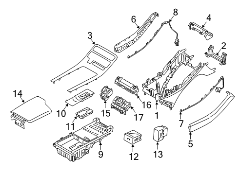 2022 Hyundai Palisade A/C & Heater Control Units UPR Cover-GARNISH Diagram for 84654-S8000-MMH