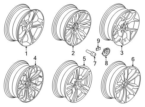 2013 BMW X1 Wheels Disc Wheel, Light Alloy, Bright-Turned Diagram for 36116789148