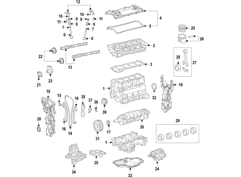 2019 Toyota RAV4 Engine Parts, Mounts, Cylinder Head & Valves, Camshaft & Timing, Variable Valve Timing, Oil Cooler, Oil Pan, Oil Pump, Balance Shafts, Crankshaft & Bearings, Pistons, Rings & Bearings Motor Assembly Cam TIMI Diagram for 13090-F0010