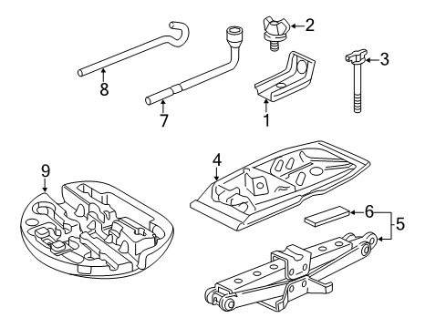 2017 Honda Odyssey Jack & Components Box, Tool Diagram for 84541-TK8-A00