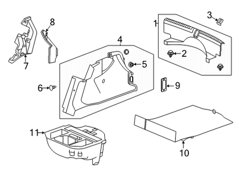 2022 Acura TLX Interior Trim - Rear Body Lining, Driver Side (Deep Black) Diagram for 84651-TGV-A01ZA