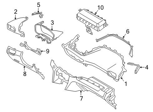 2022 Hyundai Santa Fe Cluster & Switches, Instrument Panel PANEL ASSY-CENTER Diagram for 84760-S2AA0-NNB