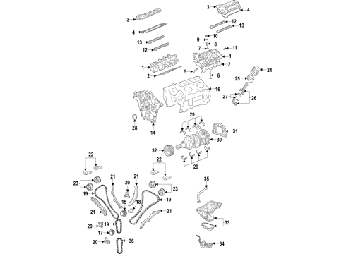 2020 Jeep Gladiator Engine Parts, Mounts, Cylinder Head & Valves, Camshaft & Timing, Variable Valve Timing, Oil Cooler, Oil Pan, Oil Pump, Adapter Housing, Crankshaft & Bearings, Pistons, Rings & Bearings INSULATOR-Engine Mount Diagram for 68497466AA