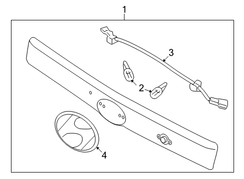 2008 Hyundai Entourage Bulbs Lamp Assembly-License Diagram for 92501-4J000