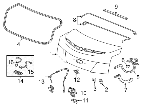 2013 Cadillac ATS Parking Aid Hinge Diagram for 23437691