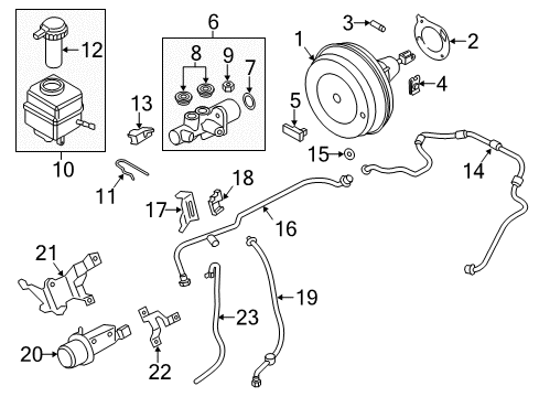 2013 BMW ActiveHybrid 5 Hydraulic System Power Brake Booster Diagram for 34336798502