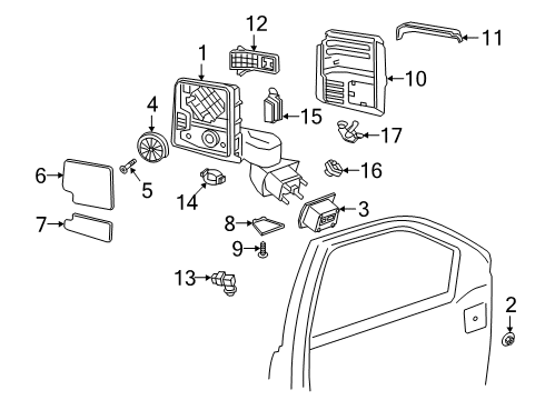 2020 Chevrolet Silverado 1500 Outside Mirrors Courtesy Lamp Diagram for 23463325