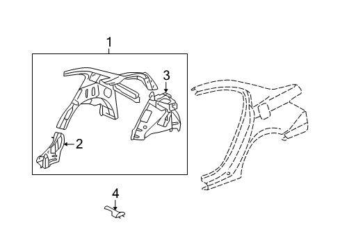 2012 Honda Accord Inner Structure - Quarter Panel Panel, L. RR. Inside Diagram for 64700-TA5-325ZZ